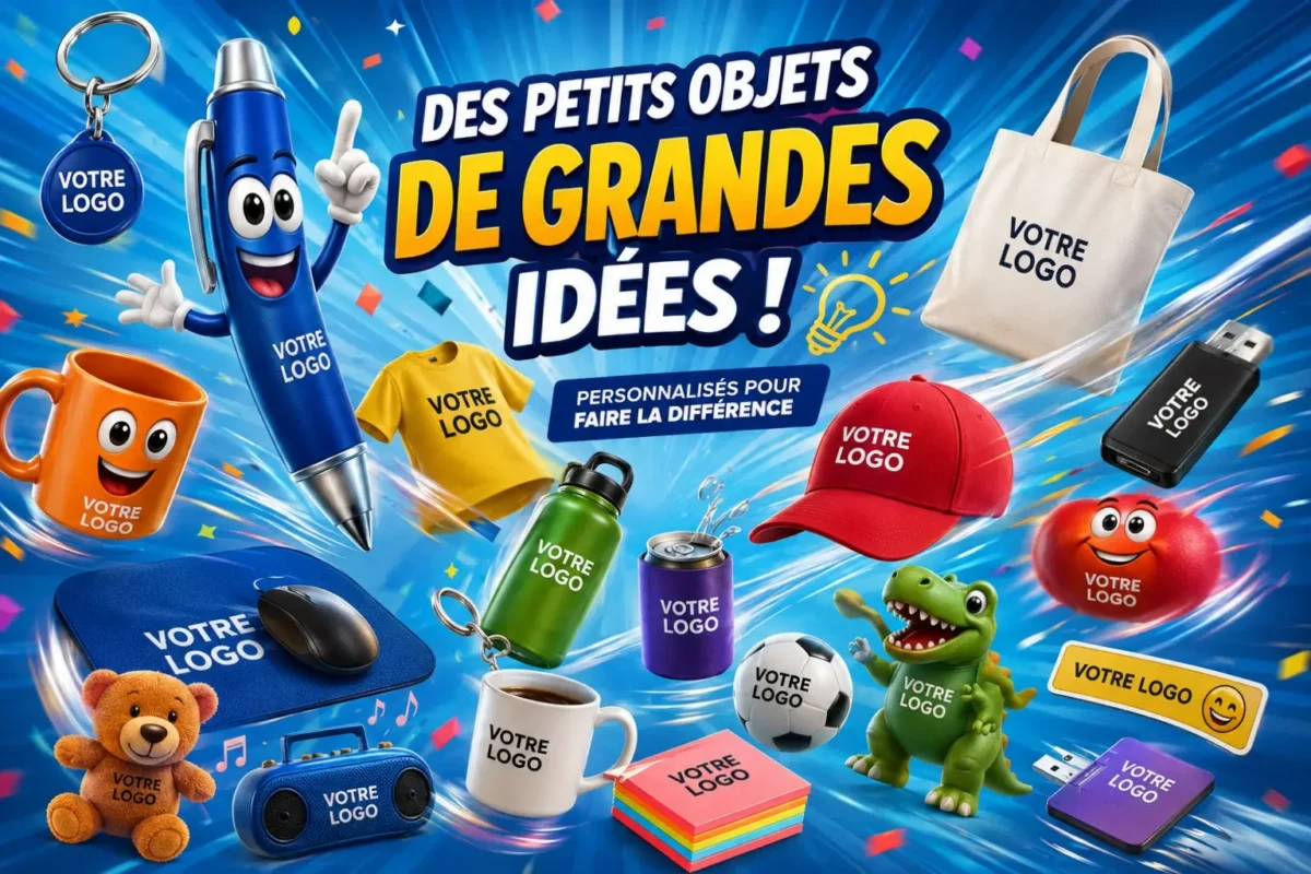 Exemple d'objets publicitaire personnalisé dans une illustration