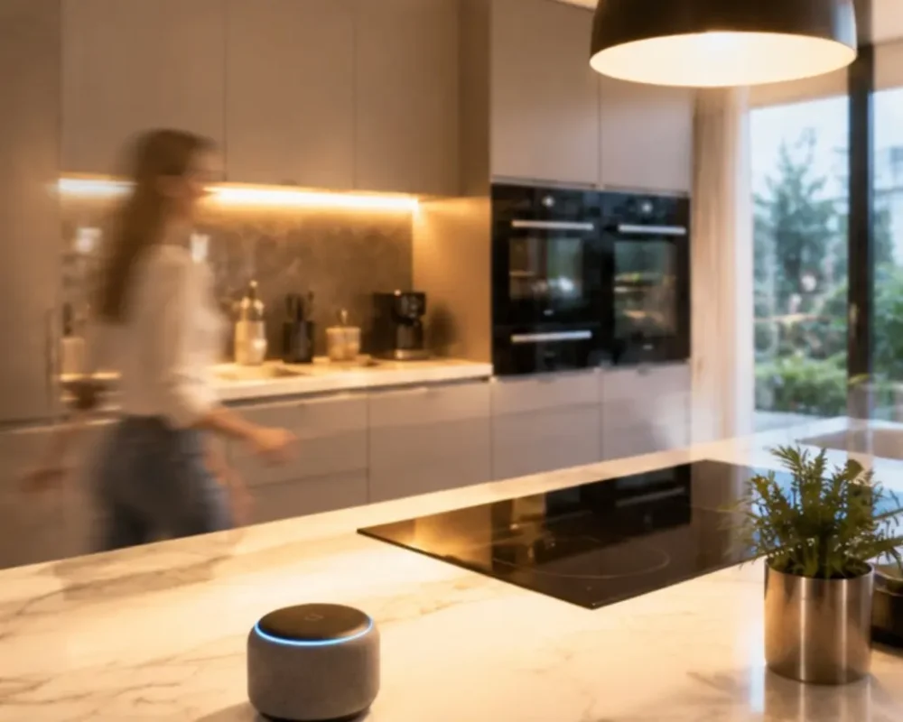 Une cuisine d'entreprise avec des goodies connecté