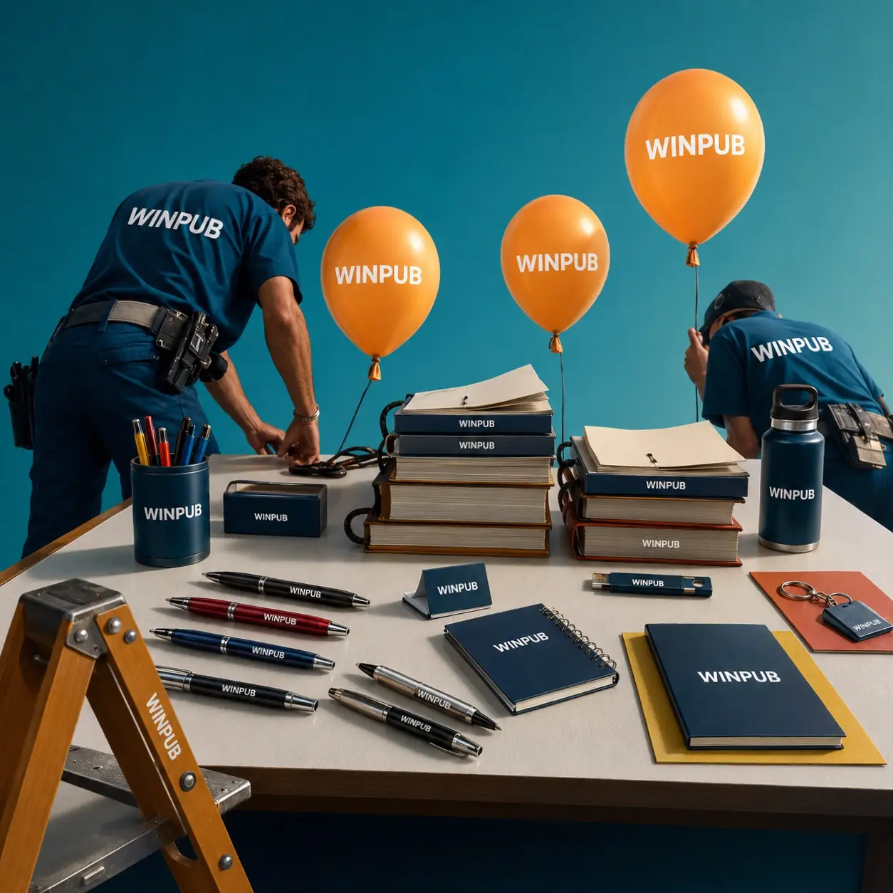 Objets publicitaire, ballon, carnet, stylo, vêtement