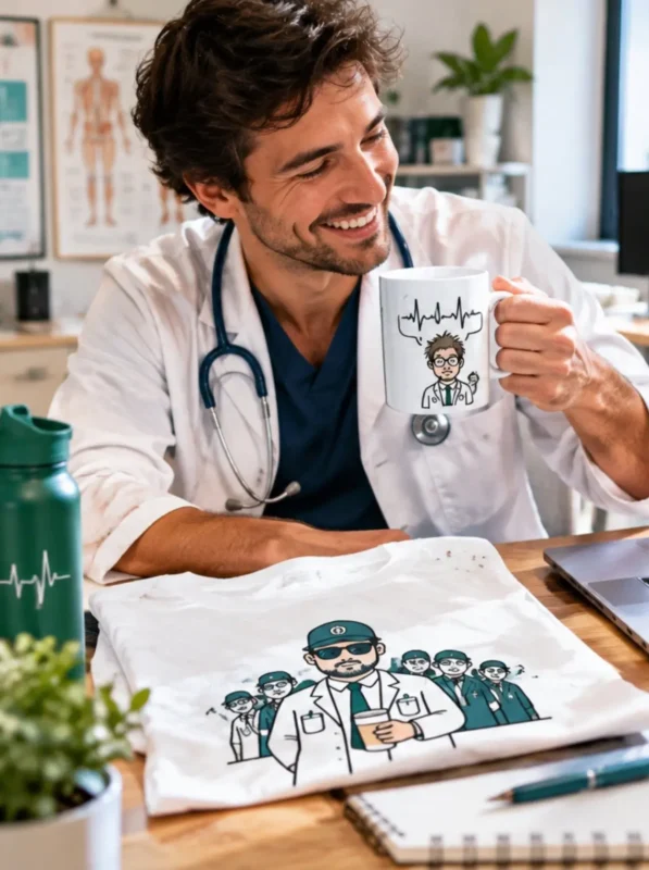 Un pack cadeau rigolo avec un médecin